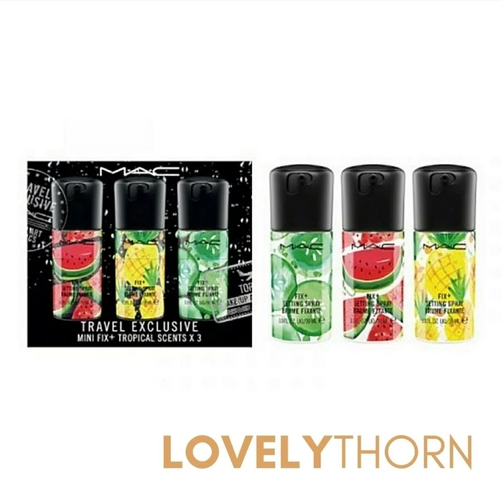 MAC // ltd ed tropical prime fix+ 3 piece mini travel set